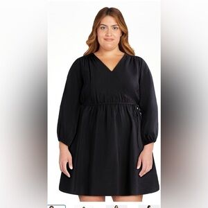 Time and Tru XL black Mini Wrap Dress NWT